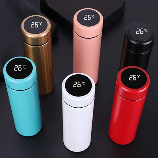 Stainless Steel Temperature Water Bottle Thermos, Double Wall Vacuum Intelligent Cup with LCD Smart Display (500 ML)