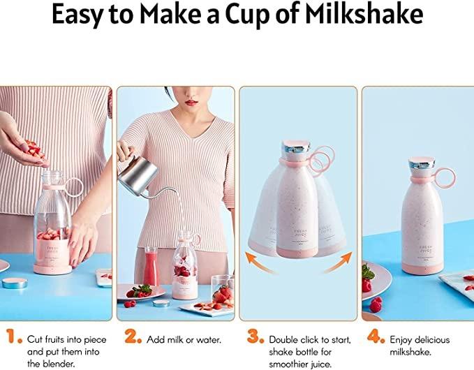 MIXEN Fresh Juice Portable Blender 350ML Smoothie Blender Bottle